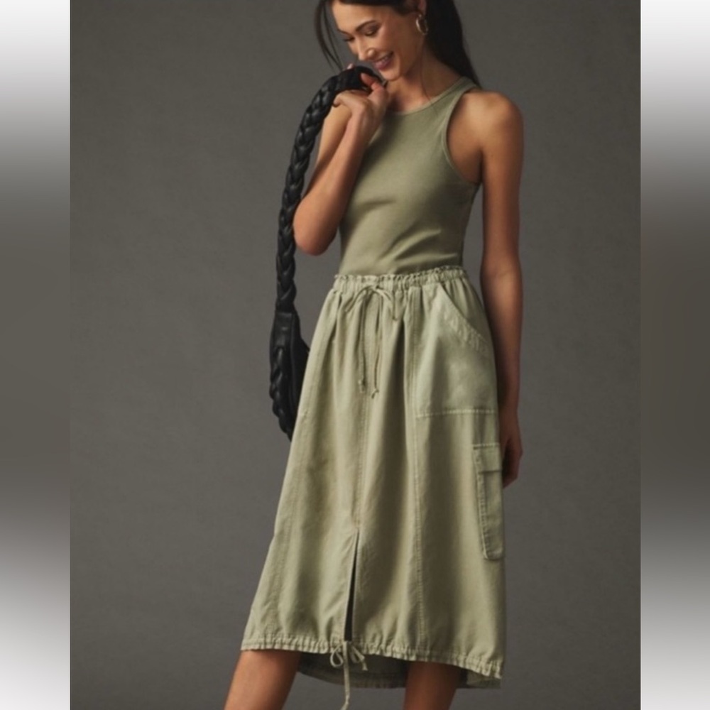 Daily Practice Olive Green Parachute Dress